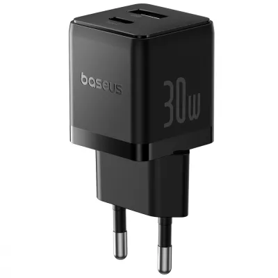 Зарядний Пристрій Baseus Palm Fast Charger Type-C+USB 30W (P1011160A113-00) black