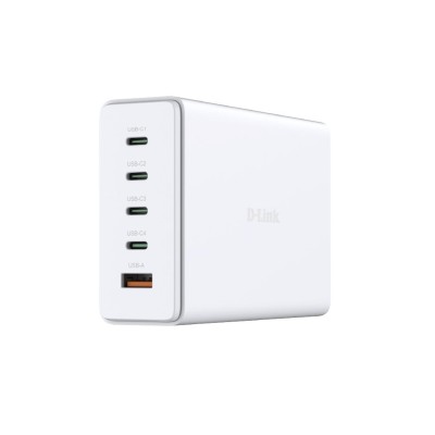 Зарядний пристрій мережевий D-Link DCF-241 240Вт GaN 4хUSB-С, 1xUSB-A, білий Зарядний пристрій мережевий D-Link DCF-241 240Вт GaN 4хUSB-С, 1xUSB-A, білий