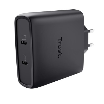 Зарядний пристрій мережевий Trust Maxo 100Вт, GaN, 2xUSB-C ,PD/PPS, чорний Зарядний пристрій мережевий Trust Maxo 100Вт, GaN, 2xUSB-C ,PD/PPS, чорний