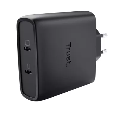 Зарядний пристрій мережевий Trust Maxo 100Вт, GaN, 2xUSB-C ,PD/PPS, чорний