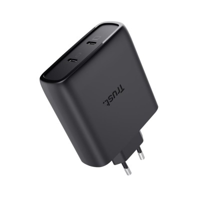 Зарядний пристрій мережевий Trust Maxo 100Вт, GaN, 2xUSB-C ,PD/PPS, чорний Зарядний пристрій мережевий Trust Maxo 100Вт, GaN, 2xUSB-C ,PD/PPS, чорний