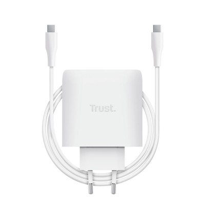Зарядний пристрій мережевий Trust Maxo 65Вт, GaN, USB-C PD/PPS, білий Зарядний пристрій мережевий Trust Maxo 65Вт, GaN, USB-C PD/PPS, білий