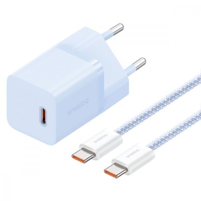 Зарядний Пристрій Baseus GaN5 Mini Fast Charger Type-C 30W (With Cable Type-C to Type-C 100W 1m) (P10110902313-00) blue Зарядний Пристрій Baseus GaN5 Mini Fast Charger Type-C 30W (With Cable Type-C to Type-C 100W 1m) (P10110902313-00) blue