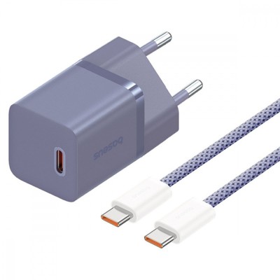 Зарядний Пристрій Baseus GaN5 Mini Fast Charger Type-C 30W (With Cable Type-C to Type-C 100W 1m) (P10110902523-00) purple Зарядний Пристрій Baseus GaN5 Mini Fast Charger Type-C 30W (With Cable Type-C to Type-C 100W 1m) (P10110902523-00) purple