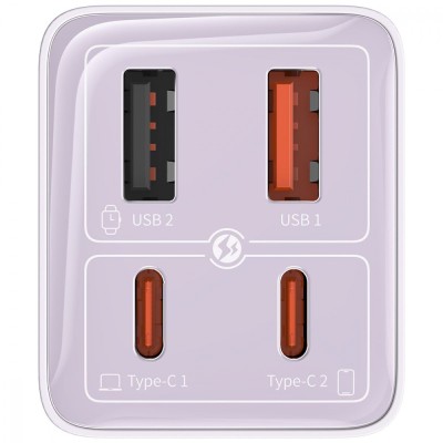 Зарядний Пристрій Baseus GaN6 Pro 65W FC 2xUSB-C | 2xUSB-A (P10162701213-00) White