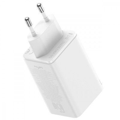 Зарядний Пристрій Baseus GaN6 Pro 65W FC 2xUSB-C | 2xUSB-A (P10162701213-00) White