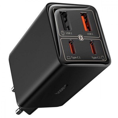 Зарядний Пристрій Baseus GaN6 Pro Fast Charger 65W 2Type-C+2USB (P10162701113-00) Black