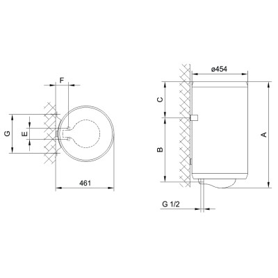 Водонагрівач електр. TIKI круглий TG Prime, 80л, 2кВт, мех. кер-ння, C, білий, 700143