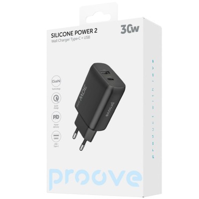 Зарядний Пристрій Proove Silicone Power 2 30W (Type-C + USB) (WCSP23110002) white Зарядний Пристрій Proove Silicone Power 2 30W (Type-C + USB) (WCSP23110002) white