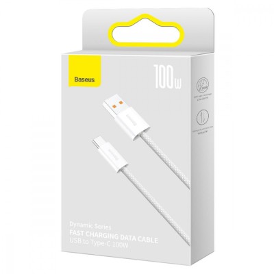 Кабель Baseus Dynamic Series Fast Charging Type-C 100W (1m) (CALD000602) white Кабель Baseus Dynamic Series Fast Charging Type-C 100W (1m) (CALD000602) white