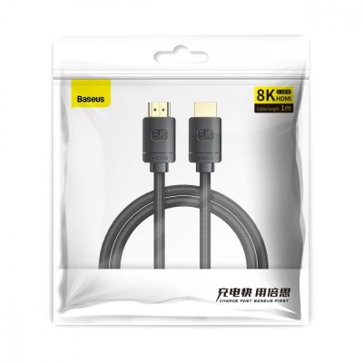 Кабель Baseus High Definition HDMI 8K to HDMI 8K (1m) (CAKGQ-J01) black
