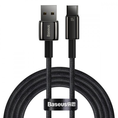 Кабель Baseus Tungsten Gold Fast Charging USB to Type-C 100W (2m) (CAWJ000101) black Кабель Baseus Tungsten Gold Fast Charging USB to Type-C 100W (2m) (CAWJ000101) black