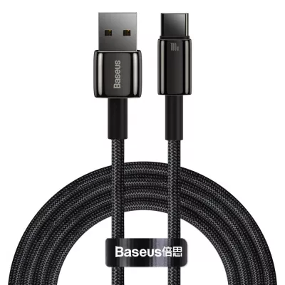 Кабель Baseus Tungsten Gold Fast Charging USB to Type-C 100W (2m) (CAWJ000101) black