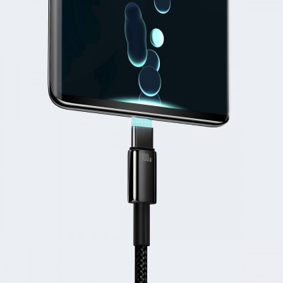 Кабель Baseus Tungsten Gold Fast Charging USB to Type-C 100W (2m) (CAWJ000101) black Кабель Baseus Tungsten Gold Fast Charging USB to Type-C 100W (2m) (CAWJ000101) black