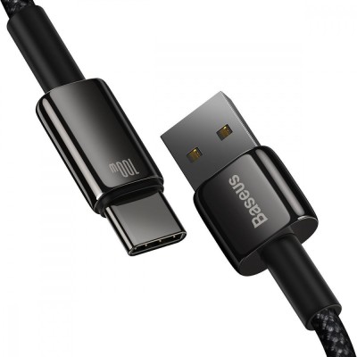 Кабель Baseus Tungsten Gold Fast Charging USB to Type-C 100W (2m) (CAWJ000101) black Кабель Baseus Tungsten Gold Fast Charging USB to Type-C 100W (2m) (CAWJ000101) black