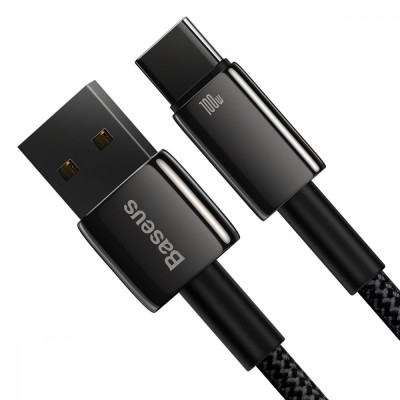 Кабель Baseus Tungsten Gold Fast Charging USB to Type-C 100W (2m) (CAWJ000101) black Кабель Baseus Tungsten Gold Fast Charging USB to Type-C 100W (2m) (CAWJ000101) black