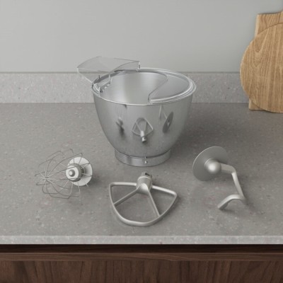 Кухонна машина Electrolux 1200Вт, чаша-метал, корпус-метал, насадок-8, чорний (E5KM1-6GBP)