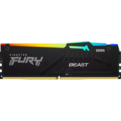 Оперативна пам'ять Kingston DDR5 16GB KIT (8GBx2) 5200 FURY Beast RGB (KF552C40BBAK2-16)