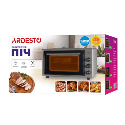 Піч електрична ARDESTO, 45л, 1600Вт, механіч., конвекція, подвійне скло, чорний (MEO-S45FGB)
