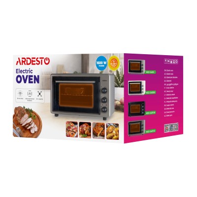 Піч електрична ARDESTO, 45л, 1600Вт, механіч., конвекція, подвійне скло, чорний (MEO-S45FGB)