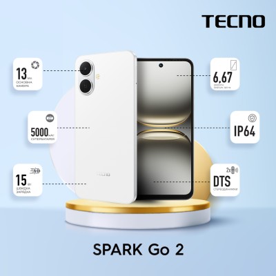 Смартфон TECNO Spark Go 2 (KM4) 3/64GB Veil White Смартфон TECNO Spark Go 2 (KM4) 3/64GB Veil White