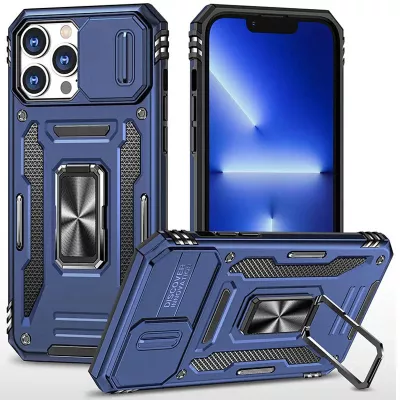 Ударостійкий чохол Camshield Army Ring для Apple iPhone 14 Pro Max (6.7") Синій / Navy