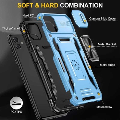 Ударостійкий чохол Camshield Army Ring для Samsung Galaxy A07 Блакитний / Light Blue