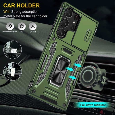 Ударостійкий чохол Camshield Army Ring для Samsung Galaxy S24 Ultra Оливковий / Army Green Ударостійкий чохол Camshield Army Ring для Samsung Galaxy S24 Ultra Оливковий / Army Green