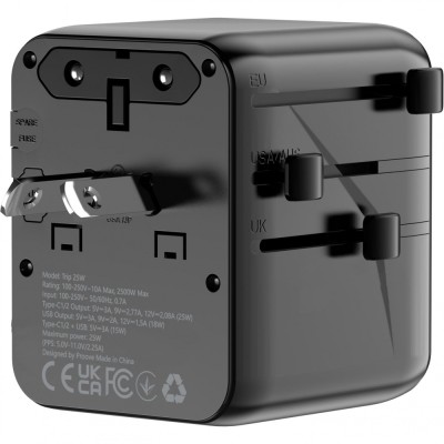 Універсальний адаптер Proove Trip 25W (TATL25310001) black