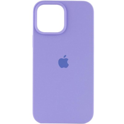 Чохол Silicone Case (AA) Logo with MagSafe для Apple iPhone 12 Pro Max (6.7") Бузковий / Dasheen
