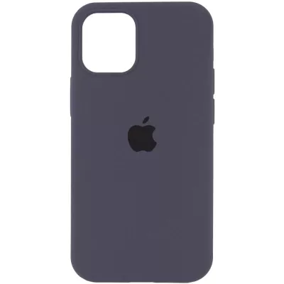 Чохол Silicone Case (AA) Logo with MagSafe для Apple iPhone 12 Pro Max (6.7") Сірий / Dark Gray