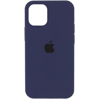 Чохол Silicone Case (AA) Logo with MagSafe для Apple iPhone 14 (6.1") Темно-синій / Midnight blue