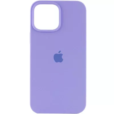 Чохол Silicone Case (AA) Logo with MagSafe для Apple iPhone 15 Pro Max (6.7") Бузковий / Dasheen