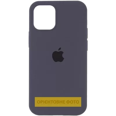 Чохол Silicone Case (AA) Logo with MagSafe для Apple iPhone 16 (6.1") Сірий / Dark Gray