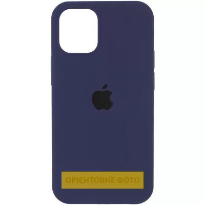 Чохол Silicone Case (AA) Logo with MagSafe для Apple iPhone 16 (6.1") Темно-синій / Midnight blue