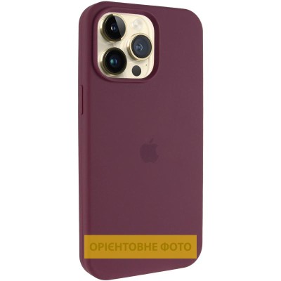 Чохол Silicone Case (AA) Logo with MagSafe для Apple iPhone 17 Air (6.6") Бордовий / Plum