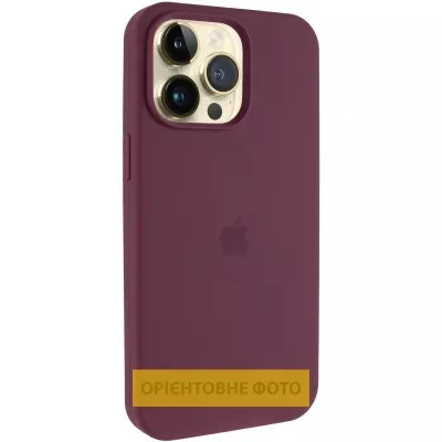 Чохол Silicone Case (AA) Logo with MagSafe для Apple iPhone 17 Air (6.6") Бордовий / Plum