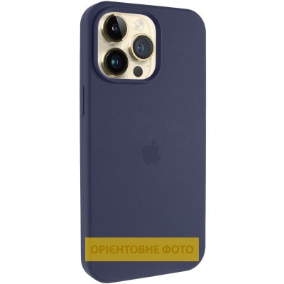 Чохол Silicone Case (AA) Logo with MagSafe для Apple iPhone 17 Air (6.6") Темно-синій / Midnight blue