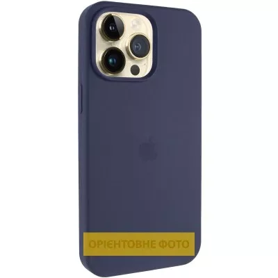 Чохол Silicone Case (AA) Logo with MagSafe для Apple iPhone 17 Air (6.6") Темно-синій / Midnight blue
