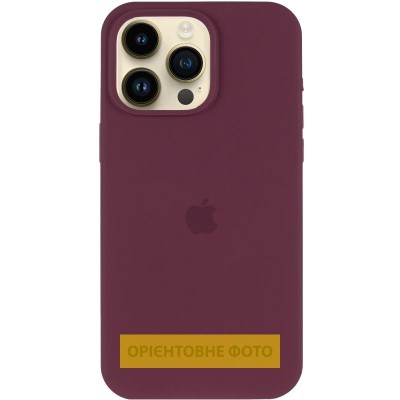 Чохол Silicone Case (AA) Logo with MagSafe для Apple iPhone 17 Pro (6.3") Бордовий / Plum