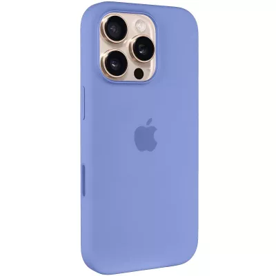 Чохол Silicone case (AAA) with Magsafe and Animation (button) для Apple iPhone 16 Pro (6.3") Periwinkle