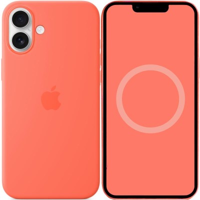 Чохол Silicone case (AAA) with Magsafe and Animation для Apple iPhone 16 Plus (6.7") Tangerine