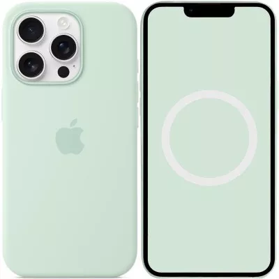 Чохол Silicone case (AAA) with Magsafe and Animation для Apple iPhone 16 Pro Max (6.9") Aquamarine
