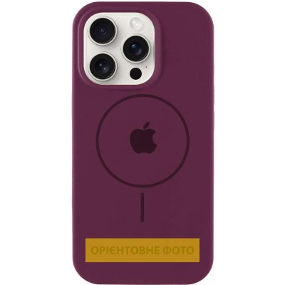 Чохол Silicone Case Full Protective (AA) V2 with MagSafe для Apple iPhone 16e (6.1") Бордовий / Plum