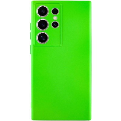 Чохол TPU GETMAN Liquid Silk Full Camera для Samsung Galaxy S24 Ultra Салатовий / Neon Green