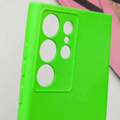 Чохол TPU GETMAN Liquid Silk Full Camera для Samsung Galaxy S24 Ultra Салатовий / Neon Green