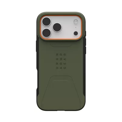 Чохол UAG для iPhone 17 Pro Max, Civilian MagSafe, Olive/Orange (114546117297)