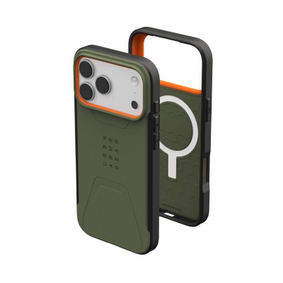 Чохол UAG для iPhone 17 Pro Max, Civilian MagSafe, Olive/Orange (114546117297) Чохол UAG для iPhone 17 Pro Max, Civilian MagSafe, Olive/Orange (114546117297)