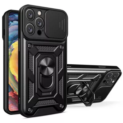 Чохол Ummi Camshield Serge Ring для Apple iPhone 12 Pro Max (6.7") Чорний