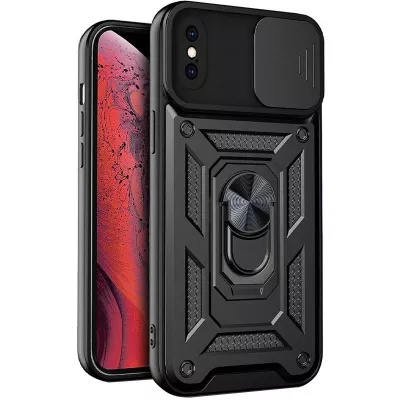 Чохол Ummi Camshield Serge Ring для Apple iPhone X / XS (5.8") Чорний